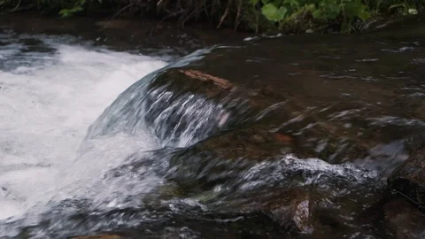 Close up of Waterfall mini River Stream in the National Park. Stock Footage 126718558