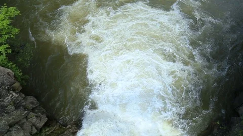 Close up of the waterfall in the mountains Stock Footage 94381178
