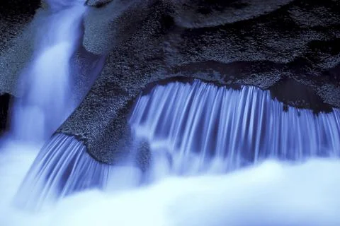Close-up of a waterfall, Paradise River, Mount Rainier National Park, Washington Stock Photos