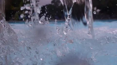 Close Up Waterfall in Pool Stock Footage 246391602