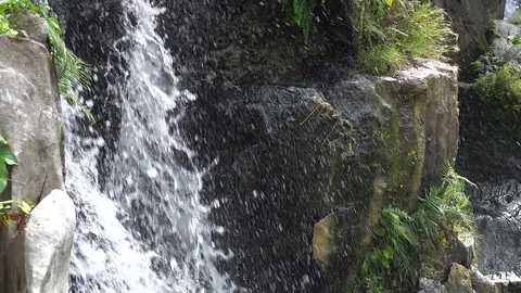 Close up on waterfall. Stream in the natural park. Stock Footage 121875747