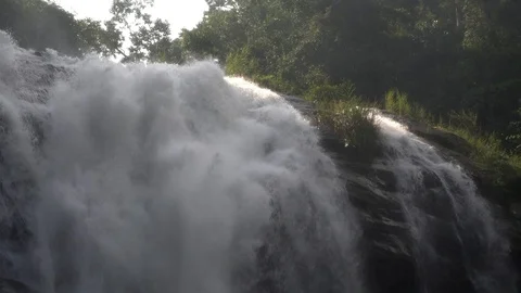 Close up waterfall, stream of waterfall, Chiang Mai Thailand Stock Footage 96258419