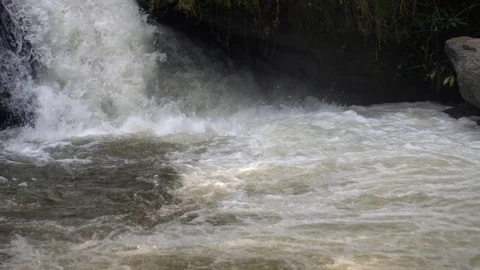 Close up waterfall, stream of waterfall, Chiang Mai Thailand Stock Footage 96259010