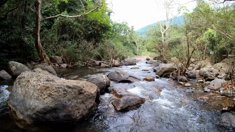 Close up of waterfall in Thailand. Video stock 100024998