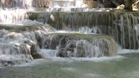 Close up of waterfall in Thailand Stock Footage 220595850