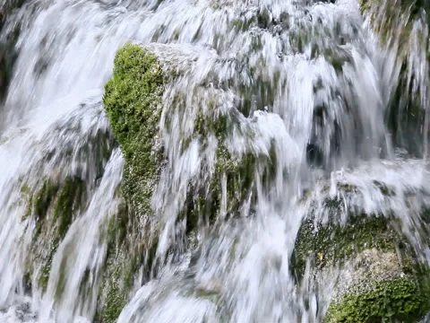 Close-up waterfall view Stock Footage 78674919