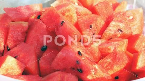 Close up of watermelon in bowl Stock Photos