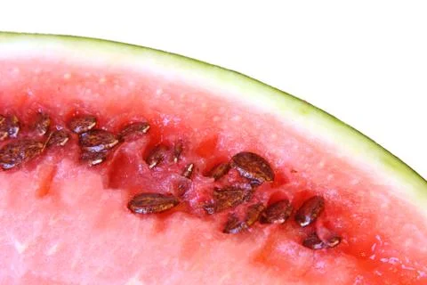 Close-up of watermelon slice. isolated on white Stock Photos