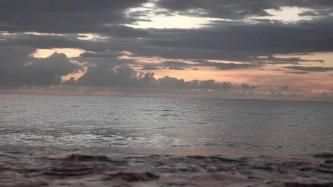 Close Up Wave Shore Break Sunset Slow Motion Stock-Footage 100056796