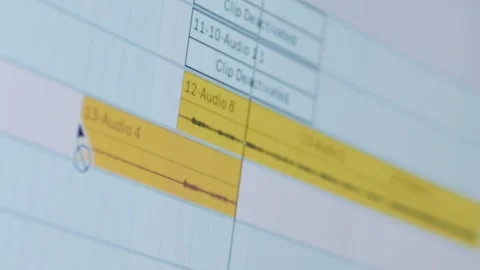 Close-up of a waveform during audio recording Stock Footage 153089785