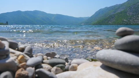Close-up of the waves and pebbles. Stock-Footage 89459380