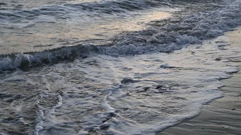 Close-up of waves on the beach Stock Footage 265934470