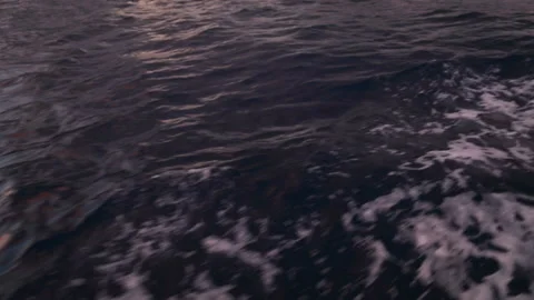 Close up of waves from boat deck Stock Footage 220426197