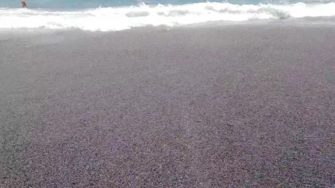 A close up of the waves at Canguu beach in Bali Stock Footage 132209504