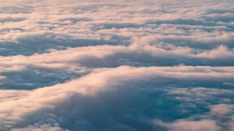 Close-up Waves of Clouds at Golden Sunset Tenerife 4K Timelapse Stock Footage 333417114