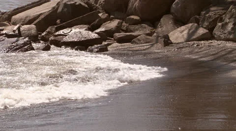 Close Up of Waves Crashing On Shore Stock Footage 22781842