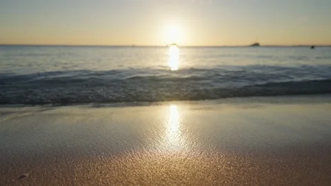 Close up of waves on crystal clear tropical island blue water Stock Footage 235728197