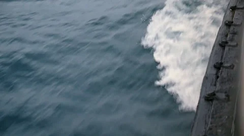 Close up waves on a ferry in Bosphorus Stockbeeldmateriaal 51702843