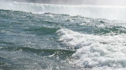 Close up waves at Niagara Falls.  Stock Footage 153041459
