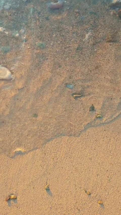Close-Up of Waves on Sandy Beach Stock Footage 305976536