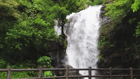 Close-up of the waves in the upper water outlet of the waterfall. Stock Footage 278187452