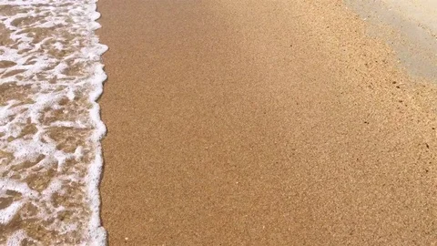 Close up of waves on wet sand, loop, mjpeg codec Stock Footage 81896273