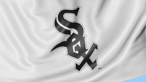 Close-up of Waving Flag with Chicago White Sox MLB Baseball Team Logo,  Seamless Loop, Blue Background. Editorial Stock Footage - Video of player,  score: 85523770