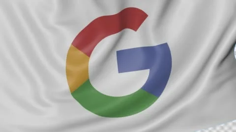 Close up of waving flag with Google logo... | Stock Video | Pond5