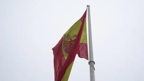 Close up waving flag of Spain. flag symbols of Spain. Stock Footage 197631535