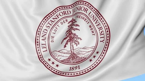 Close-up of waving flag with Stanford Un... | Stock Video | Pond5