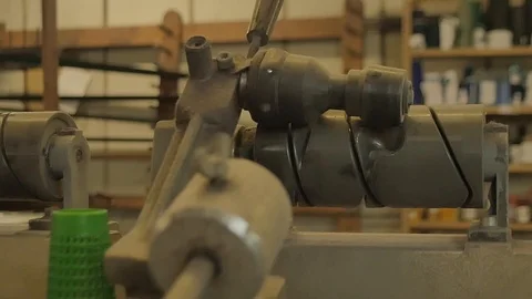 Close up on a waving machine inside a Tartan waving mill 스톡 동영상 98886310