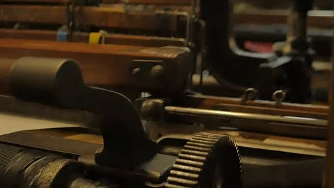 Close up on a waving machine inside a Tartan waving mill 스톡 동영상 98886828