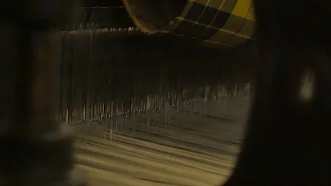 Close up on a waving machine inside a Tartan waving mill 스톡 동영상 98886954