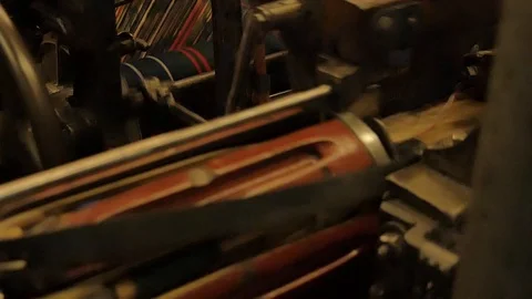 Close up on a waving machine inside a Tartan waving mill 스톡 동영상 98886982