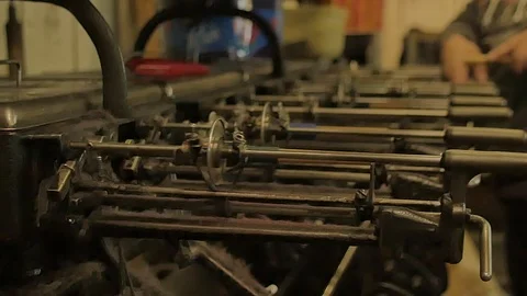 Close up on a waving machine inside a Tartan waving mill 스톡 동영상 98887047