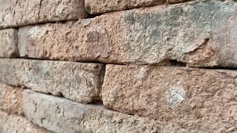 Close-up of weathered brick wall Stock Footage 312095793
