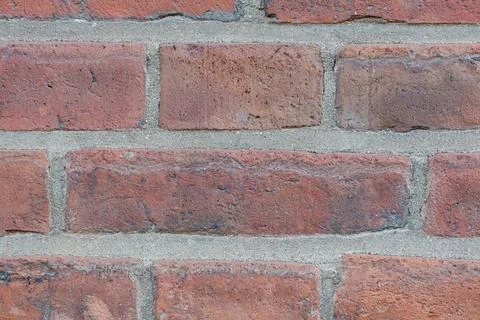 Close-Up of Weathered Red Bricks 스톡 사진