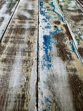 Close-up of Weathered Rustic Wooden Table Surface Stock Photos