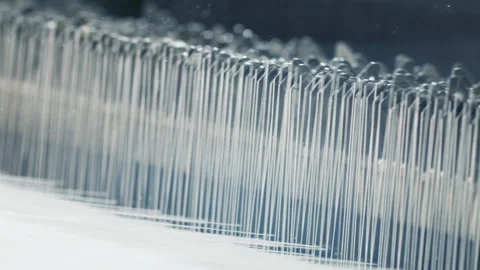 Close Up Of Weaving Loom Machinery. Weaving Machine For Garment Industry. Stock Footage 263452482