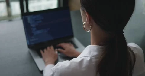 Close-up web developer of screen where visible programming code for clients Stock Footage 255815306