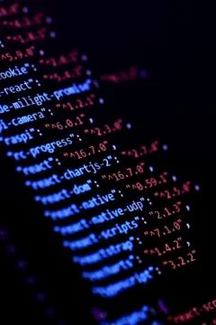 Close-up of webpack configure React, Javascript programming source code 库存照片