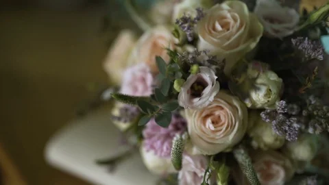 Close up of wedding bouquet Stock Footage