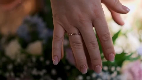Close up of wedding couple hands Stock Footage 257785427