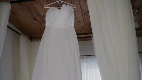 A close-up of a wedding dress Stock Footage 329250144