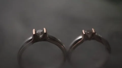 Close up wedding ring with smoke and fog Stock Footage 140179064