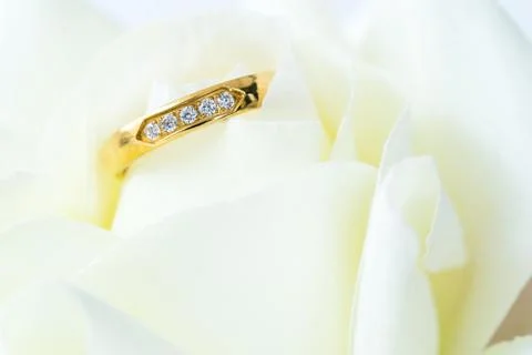 Close up Wedding ring on white Stock Photos
