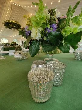 Close up of wedding table decor Foto stock