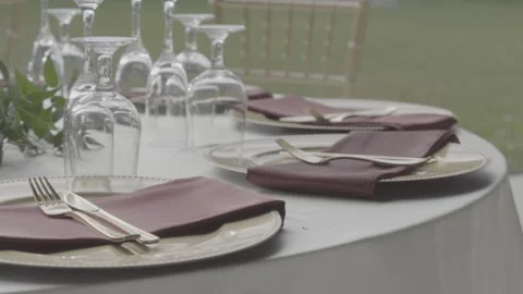 Close up of wedding venue table Stock Footage 171944822