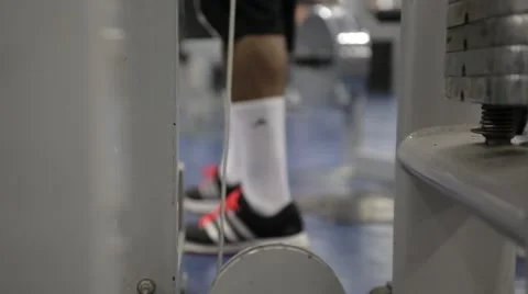 Close-up of weight lifting machine in gym 스톡 동영상 51785199