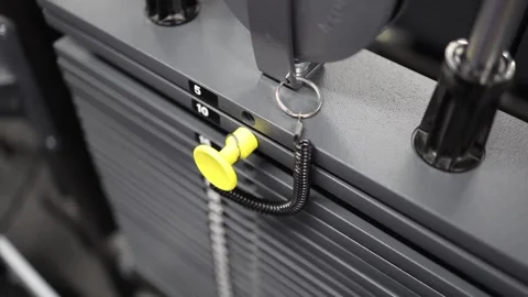 Close up of weight selector pin Stock Footage 328995871
